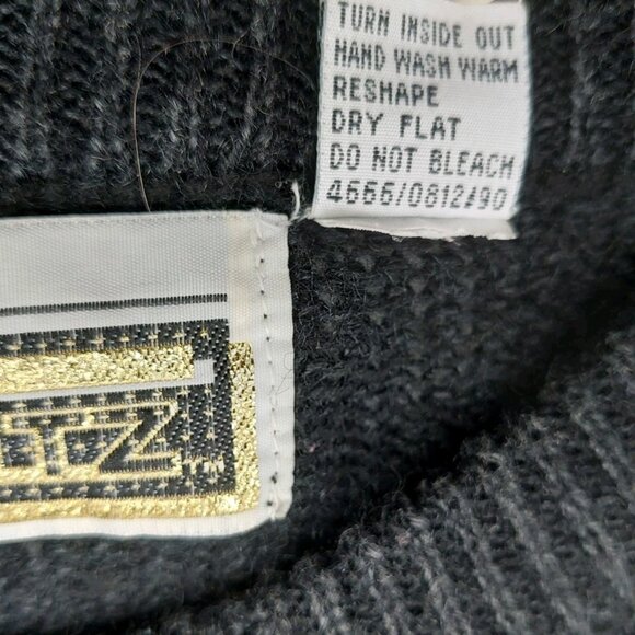 Anytime Glitz Black Sweater Size Medium Floral Red Gems Goth Holiday - Picture 4 of 8